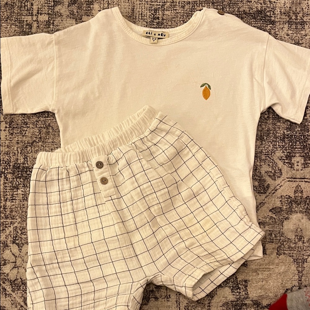 Kids Matching Set - White and Black Checkered
